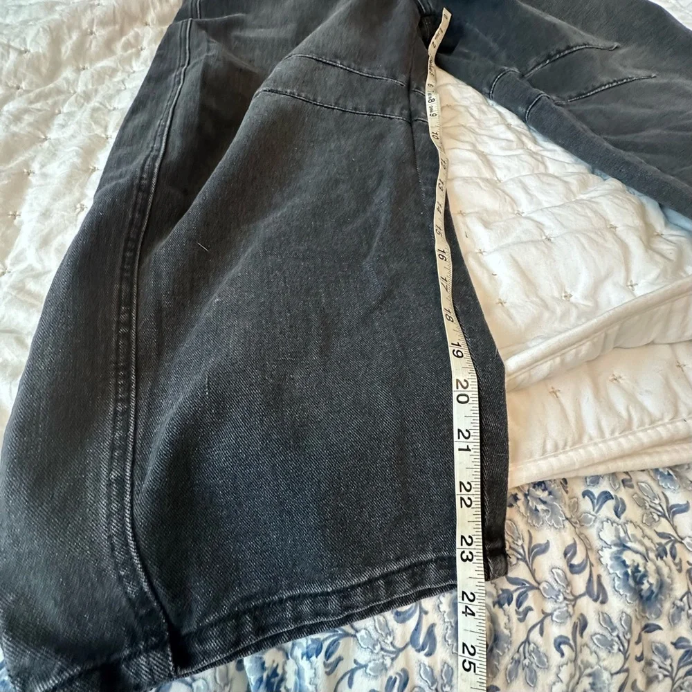 Washed Black Denim Overalls with Front Bib Pocket - Picture 7 of 7